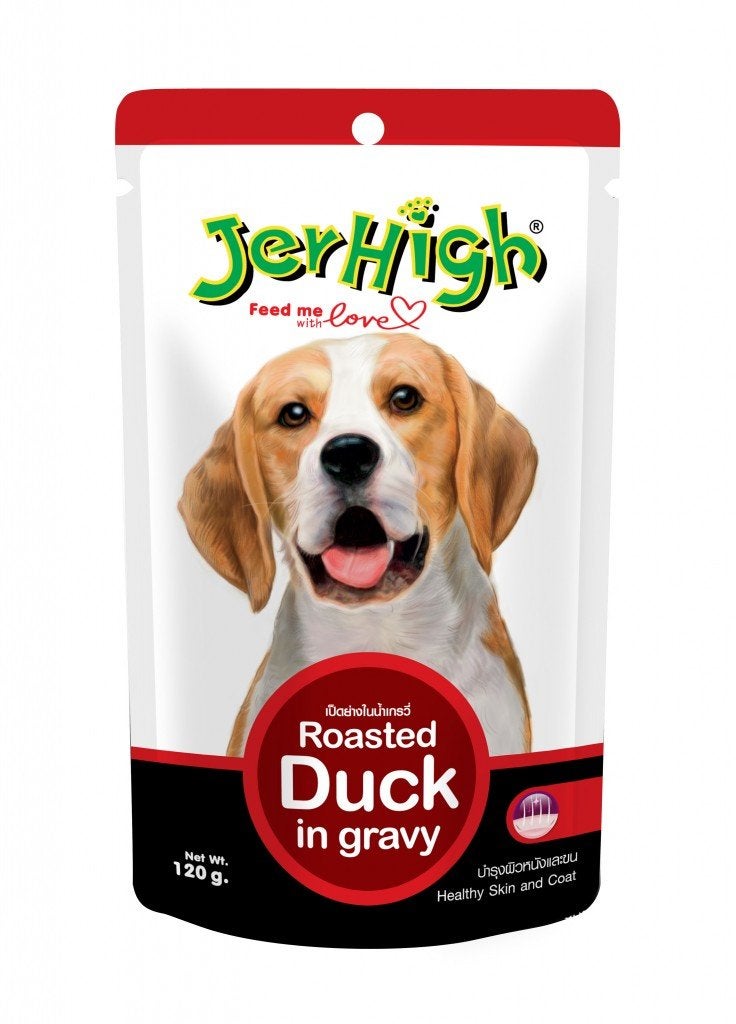 Jerhigh Wet food for dogs Roasted Duck in Gravy, 120 g (Pack of 12) - Image 1