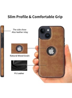 Generic iPhone 15 Leather Case Cover,Thin Flexible Soft Grip Luxury Retro Cover for Men, Premium Vegan Classic Anti Scratch Shockproof Phone Cases for iPhone 11(2023) 6.1" (Brown)  - Image 3