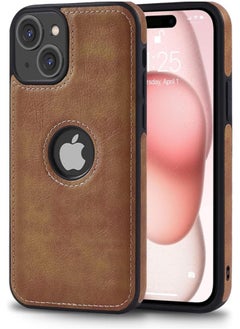 Generic iPhone 15 Leather Case Cover,Thin Flexible Soft Grip Luxury Retro Cover for Men, Premium Vegan Classic Anti Scratch Shockproof Phone Cases for iPhone 11(2023) 6.1" (Brown)  - Image 1