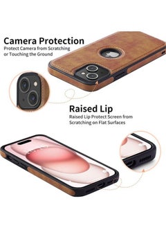 Generic iPhone 15 Leather Case Cover,Thin Flexible Soft Grip Luxury Retro Cover for Men, Premium Vegan Classic Anti Scratch Shockproof Phone Cases for iPhone 11(2023) 6.1" (Brown)  - Image 5