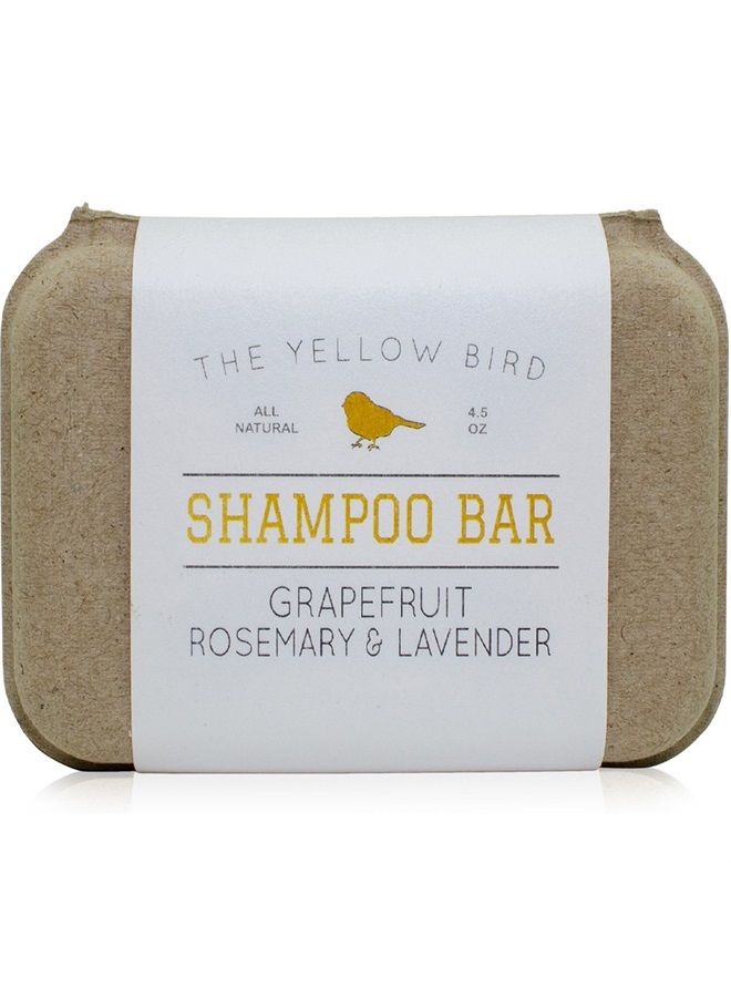 The Yellow Bird Solid Bar Shampoo Soap. Grapefruit, Rosemary, and Lavender. Mild Natural and Organic Ingredients. Sulfate Free. Gentle Scalp + Hair Care - Image 1