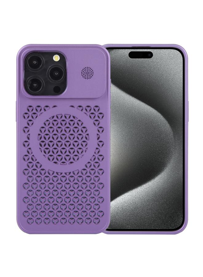 S-TOP Case For iPhone 15 Pro Max Pure Color Honeycomb Aromatherapy MagSafe Phone Case - Image 1