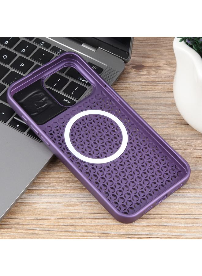 S-TOP Case For iPhone 15 Pro Max Pure Color Honeycomb Aromatherapy MagSafe Phone Case - Image 4
