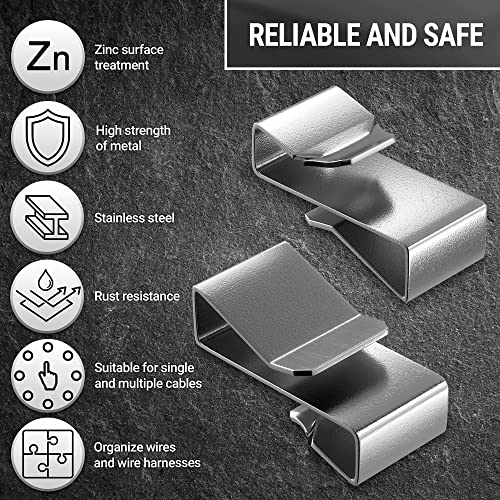 AUTOMAJOR 25 PCS 18mm/0.72inch Metal Trailer Wire Clips - Wire Management for Boat, Cargo, Camper, Snowmobile Trailers - Image 2
