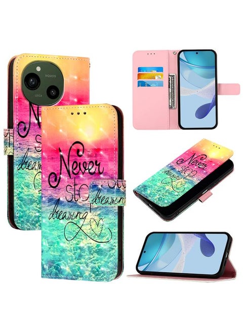 For Sharp Aquos R9 3D Painting Horizontal Flip Leather Phone Case(Chasing Dreams)