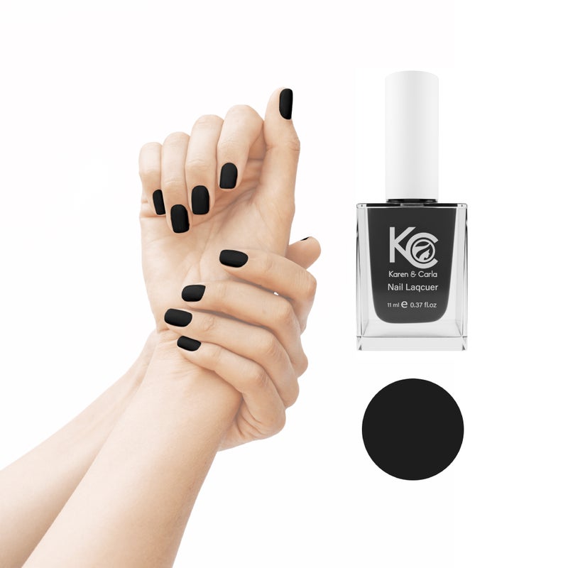 Karen and Carla Nail Lacquer Crystal Black 136 - Image 2