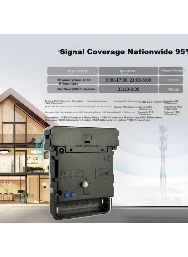 Compas Wall Clock Living Room Clock Timepiece Wall-Mounted Automatic Timekeeping Radio-Controlled Clock C6866 Gold 30Cm - Image 1