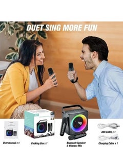 TIGER SD-508 Home & Outdoor Portable Bluetooth Speaker – With Dual Wireless Microphones, Powerful Sound, Long Battery Life, IPX6 Waterproof, Ideal for Parties, Karaoke, and Outdoor Activities  - Image 5