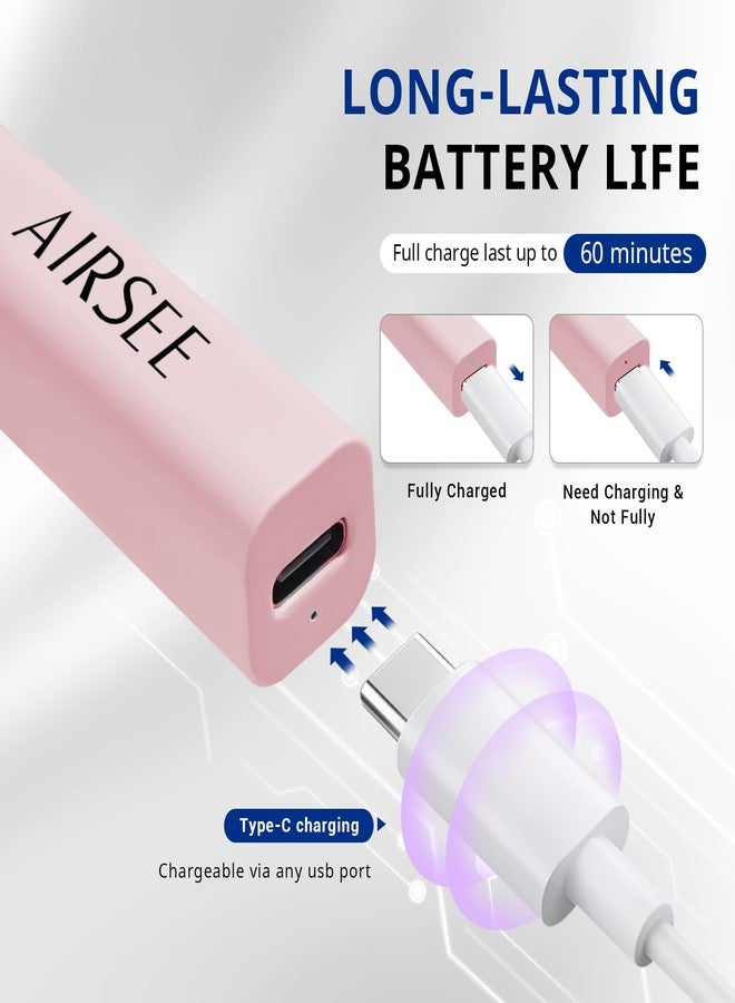 AIRSEE Mini Handheld UV Light for Gel Nails with Stand,Portable Rechargeable Nail Lamps,2 Timers for Fast Nail Extension,Rhinestone Glue Decoration,Gel Nail Strips at Home,Travel(Pink) - Image 4