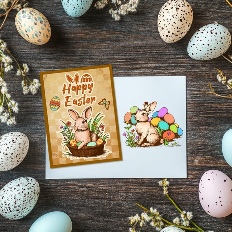 CHGCRAFT Hapy Easter Clear Stamps Vintage Realistic Bunny Transparent Stamps Easter Eggs Silicone Stamps Seals for DIY Scrapbooking Card Making Photo Album Postard Decoration - Image 4