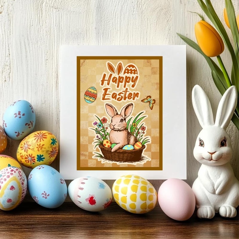 CHGCRAFT Hapy Easter Clear Stamps Vintage Realistic Bunny Transparent Stamps Easter Eggs Silicone Stamps Seals for DIY Scrapbooking Card Making Photo Album Postard Decoration - Image 3