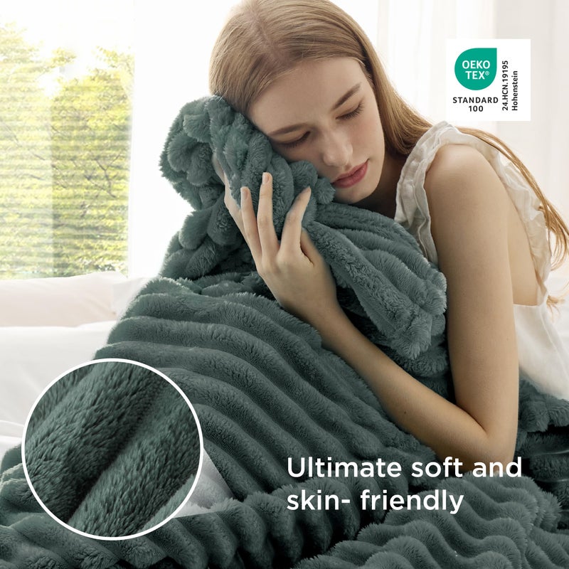 Bedsure GentleSoft Mallard Green Fleece Blanket for Couch - Cozy Soft Blankets for Women, Cute Small Throws for Girls, 50x70 Inches - Image 4