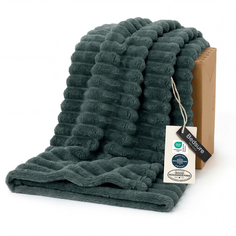 Bedsure GentleSoft Mallard Green Fleece Blanket for Couch - Cozy Soft Blankets for Women, Cute Small Throws for Girls, 50x70 Inches - Image 1