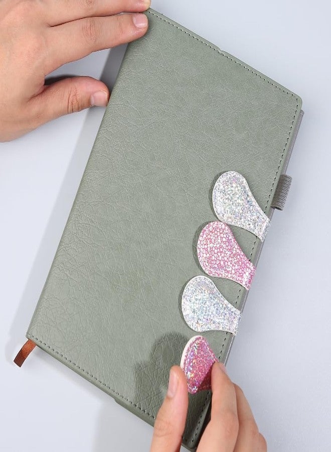 VIZEMO 3 PCS Sparkling Leather Magnetic Bookmark, Bling Bookmark for Girls Vintage Book Mark Double-Sided Magnetic Page Markers Leather Page Clip Buckles Reading Supplies for Teacher Students Book Lovers - Image 2