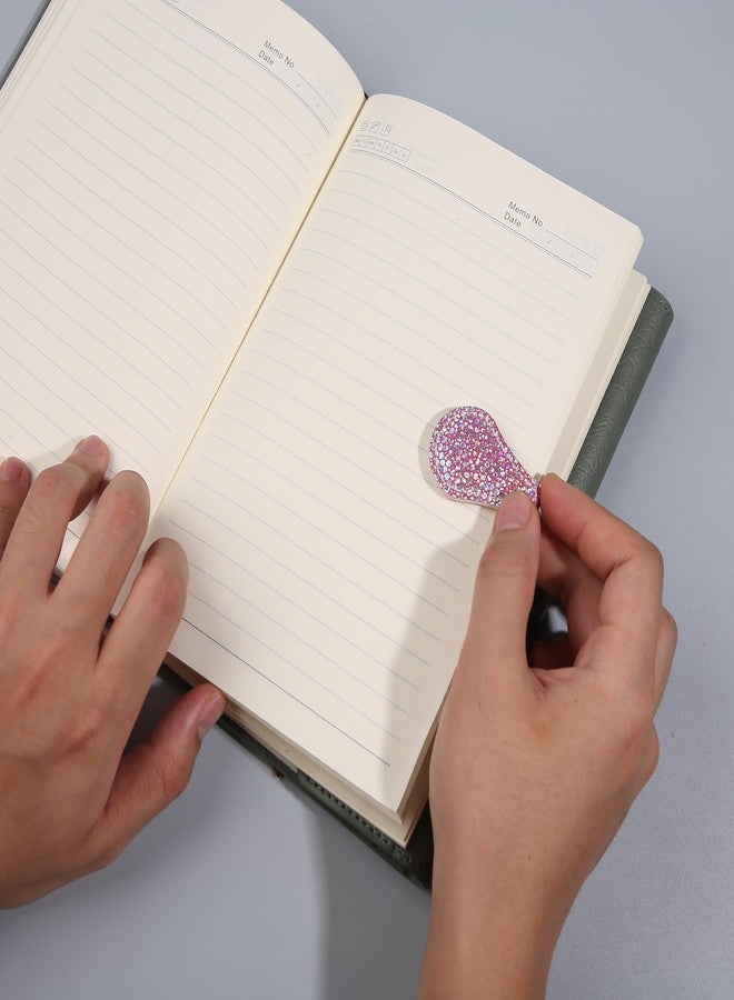VIZEMO 3 PCS Sparkling Leather Magnetic Bookmark, Bling Bookmark for Girls Vintage Book Mark Double-Sided Magnetic Page Markers Leather Page Clip Buckles Reading Supplies for Teacher Students Book Lovers - Image 5