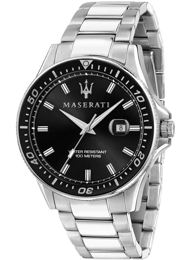 مازيراتي ساعة رسمية رجالية R8853140002 كوارتز فضية من الفولاذ المقاوم للصدأ - Image 1