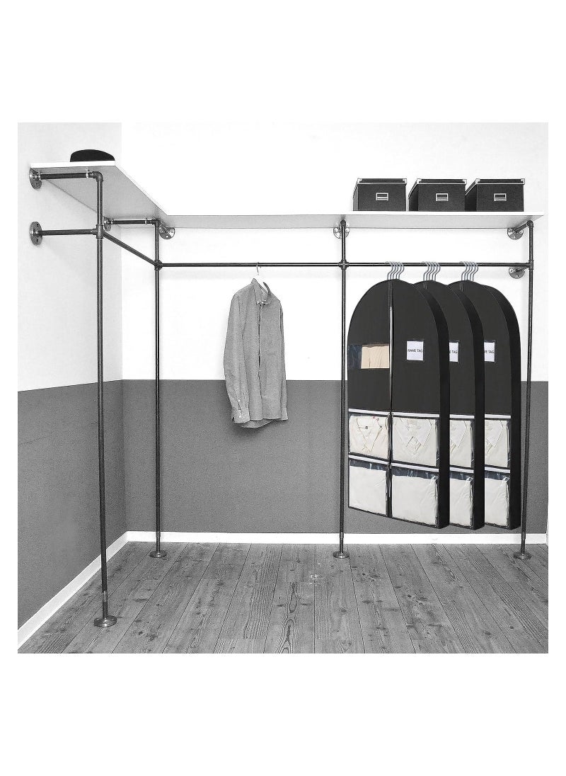 49" Garment Bag, Heavy Duty Garment Bags, with 4 Pockets, Suitable for Home, Travel Hanging Garment Bags, for Closet Storage, Hold 3-8 Clothes, for Clothes, Coats, Shirts, Dress (Set of 2)  - Image 4