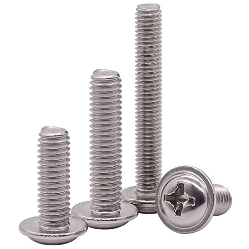 ESreake 50Pcs Metric M4 x 20mm Knobs Screws for Chinese Konbs Pulls Handles,20mm Length Washer Head Bolts Phillips Drive PWM Machine Screws for Metric M4 Holes Cabinet Door Drawer Handles (M4 x 20mm, 50 Pcs) - Image 1