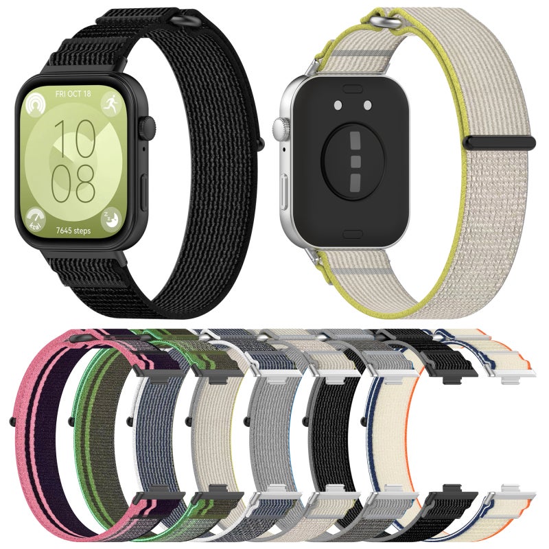 erorex For Huawei Watch Fit3 Loop Nylon Watch Band(Dark Green) - Image 4