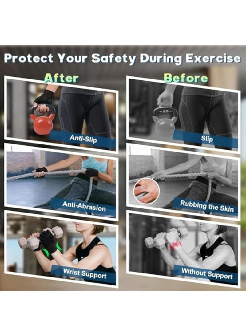 SYOSI قفازات تمرين للرجال والنساء، قابلة للتنفس وقبضة محسّنة، قفاز رياضي مريح مع دعم للمعصم، مثالي لرفع الأثقال، ركوب الدراجات، التجديف، وتدريب الصالة الرياضية (أسود) - Image 3