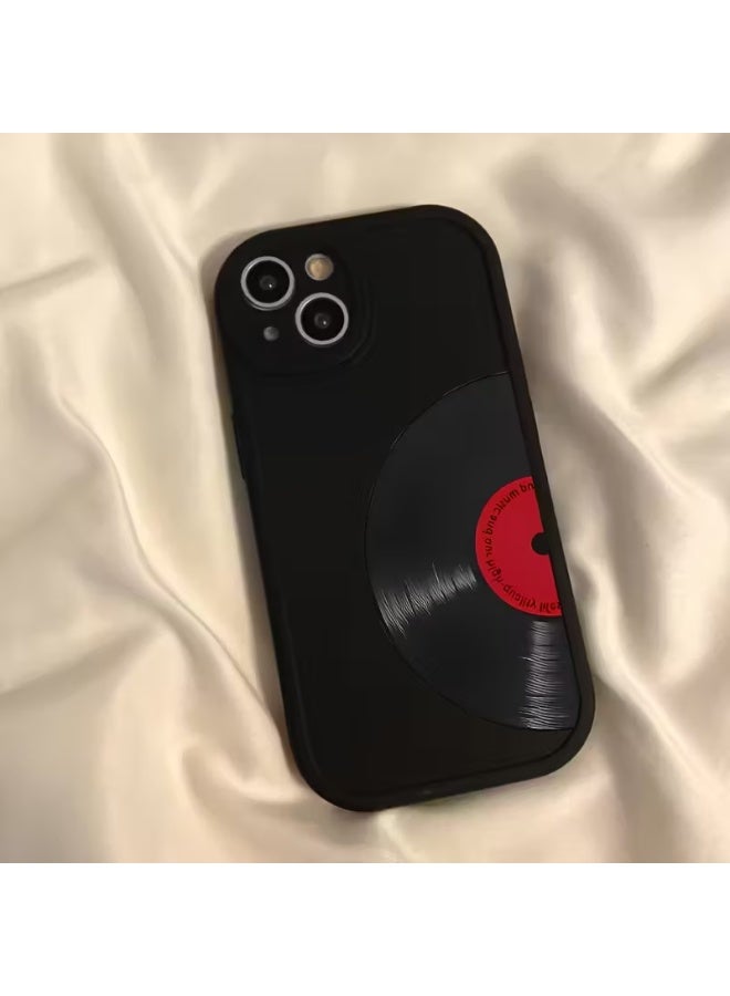 Temu A stylish, soft-touch black music record design phone case with a black, shock-resistant, lightweight design, compatible with iPhone 14.