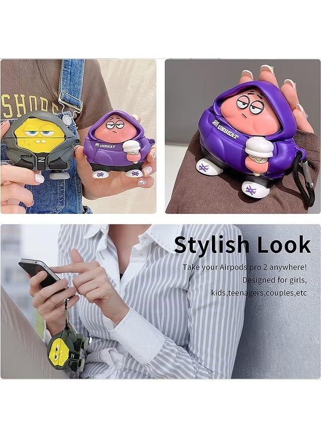 For Bluetooth Headset Air Pods Pro 2 Generation Protective Case - SpongeBob SquarePants Protective Case - Silicone Drop Resistant Waterproof Case  - Image 5