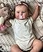 Wamdoll 50CM Lifelike Real Baby Size Rooted Hair Sweet Smiling Reborn Baby Dolls Crafted in Silicone Vinyl Full Body Realistic Newborn Girl Dolls Cuddly Body Gift Set Washable - Image 4