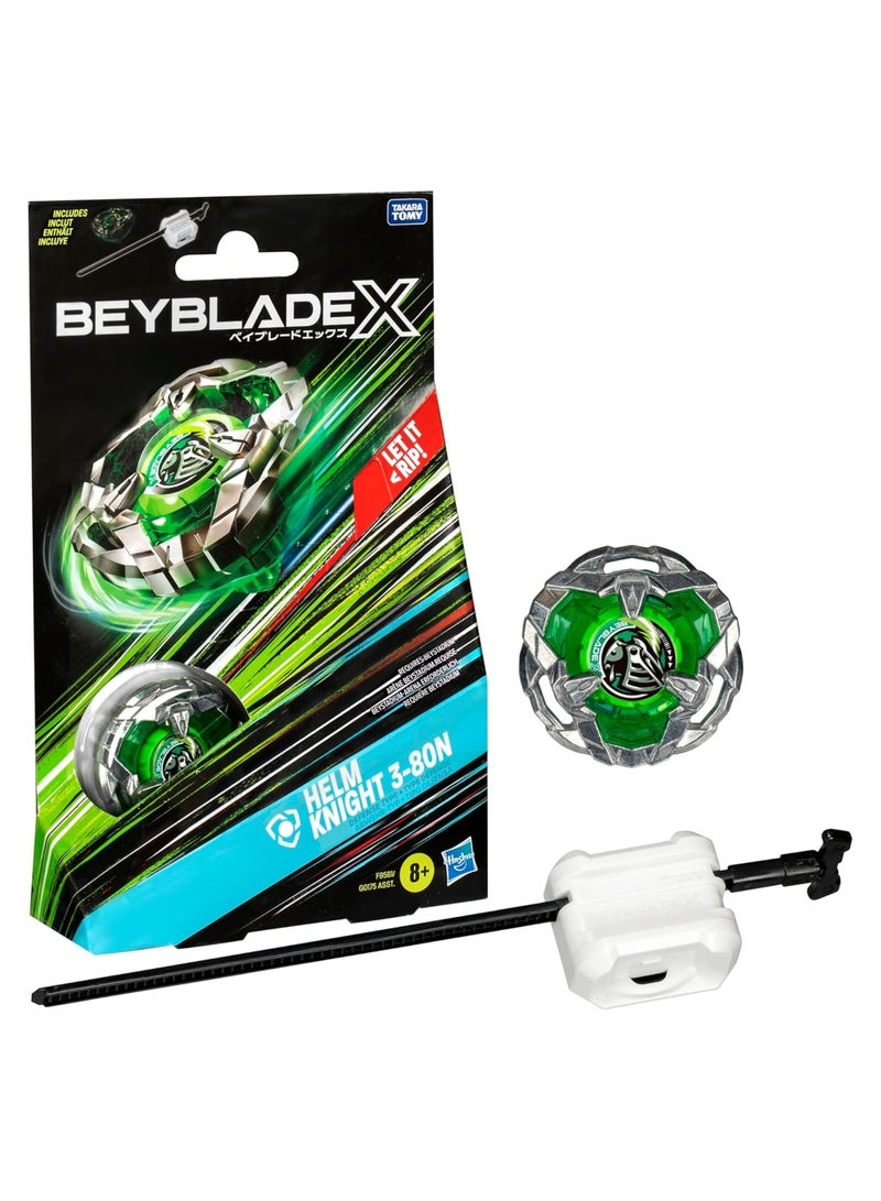 BEYBLADE BURST Beyblade X Launcher Helm Knight 3-80N | Right Spinning Defense Type Top & Launcher | Takara Tomy-designed Beyblade X | Gift for Beyblade Lovers and Kids - Image 1