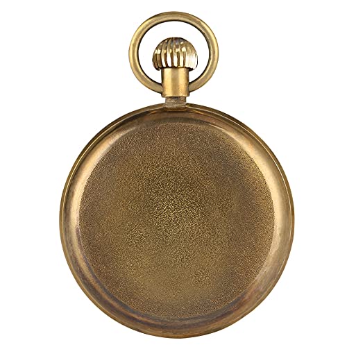VIGOROSO Mechanical Pocket Watch Classic Tourbillon Watches Men, 24-Hour Moon Phase, Full Copper Vintage Design Hand-Winding Pocket Watches with Chain, Men's Gift - Image 4