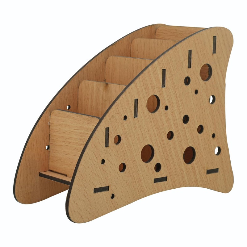 CRAFTZO Handmade Multi Purpose Wooden TV AC Remote HolderStandOrganizerRack for Space Saving 5 Slot Storage - Image 1