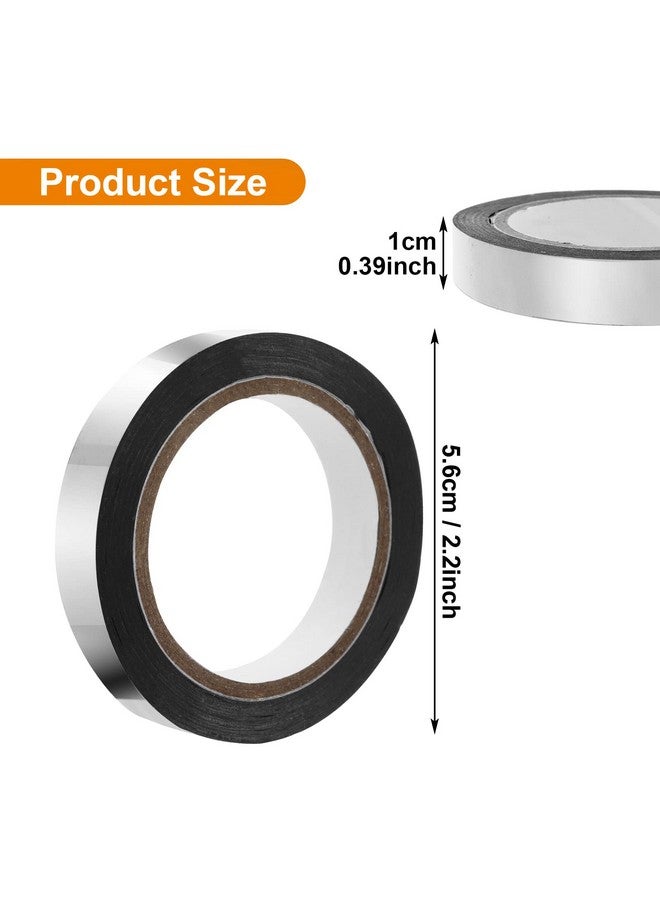 Grevosea 4 Rolls Metallic Mirror Tape, 65Ft Diy Graphic Art Tape Self-Adhesive Metalized Polyester Film Decor Tape For Wall Wardrobe Bathroom Decoration Gift Wrapping (Silver) - Image 2