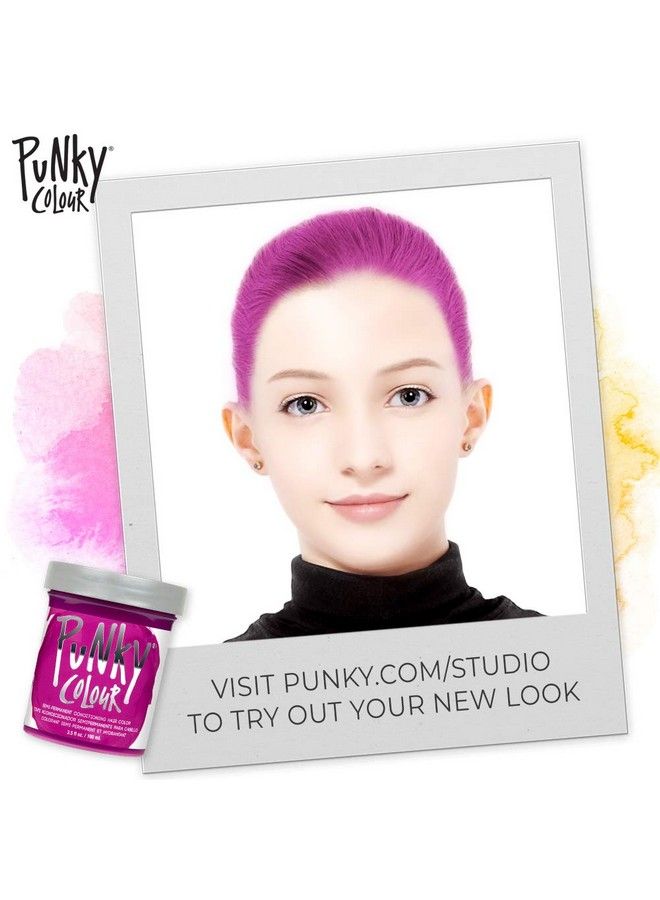 Punky صبغة شعر شبه دائمة بلون فلامنجو بينك، صبغة شعر غير ضارة، نباتية وخالية من البارابين والبولي بروبيلين، تتحول إلى لون شعر نابض بالحياة، سهلة الاستخدام والتطبيق، صبغة شعر تدوم حتى 40 غسلة، 3.5 أونصة - Image 4