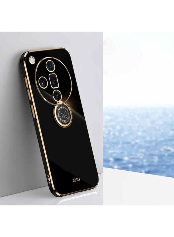 The Bros Case For OPPO Find X7 5G Straight Edge 6D Electroplate TPU Phone Case with Ring Holder