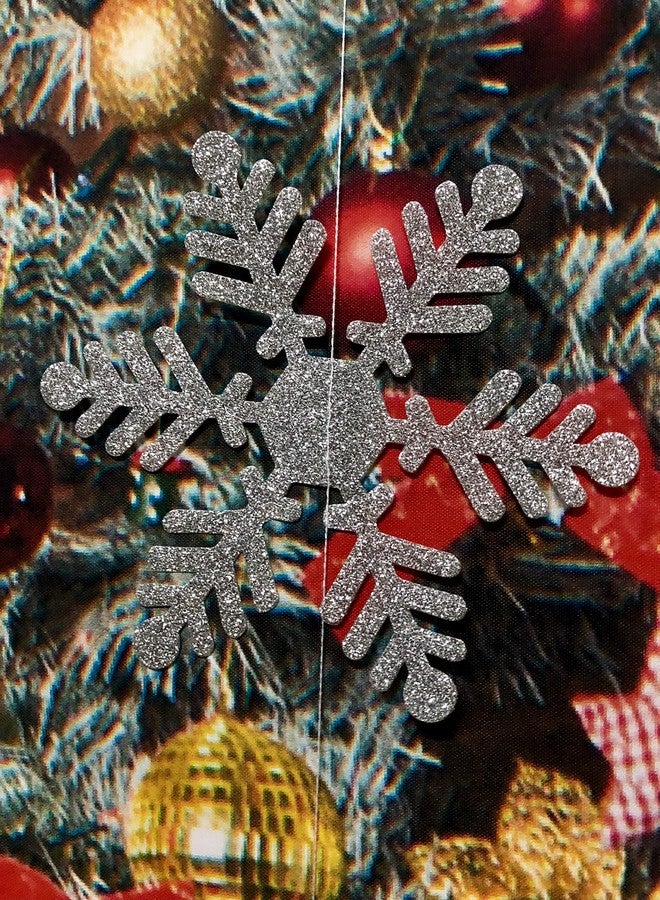 LeeSky 36Pcs Silver Snowflake Garland Banner Winter Wonderland Hanging Snowflake Garland Banner Decorations for Winter Wonderland Christmas Holiday Home Decor - Image 5