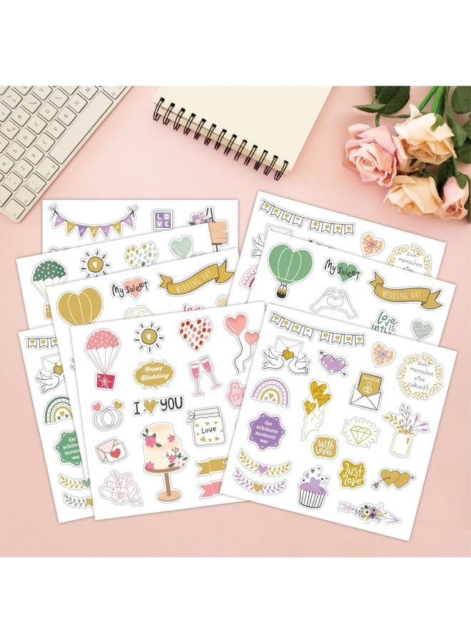 Bluejw Cross-border New Scrapbook Wedding Stickers Creative Valentine's Day Love DIY Decoration Planning Hand Account Wedding Stickers - Image 5