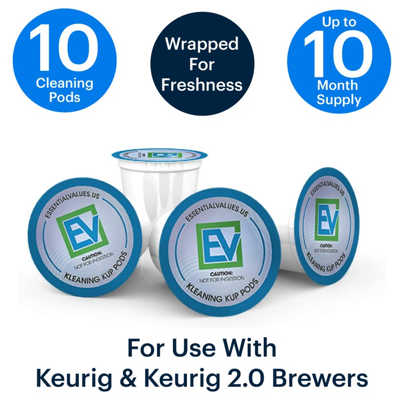 Essential Values Compatible Keurig Rinse Pods 10-Pack - Compatible with K Cup Cleaning Pods - Works With K-Cup Machines Including 2.0 - Aftermarket Keurig Filter Pods - Image 3