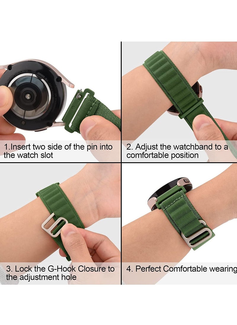 Generic Alpine Loop 22mm Compatible With Only Huawei Gt2E Watches, Durable Sport Nylon Strap With Titanium G Hook  Olive Green  - Image 4