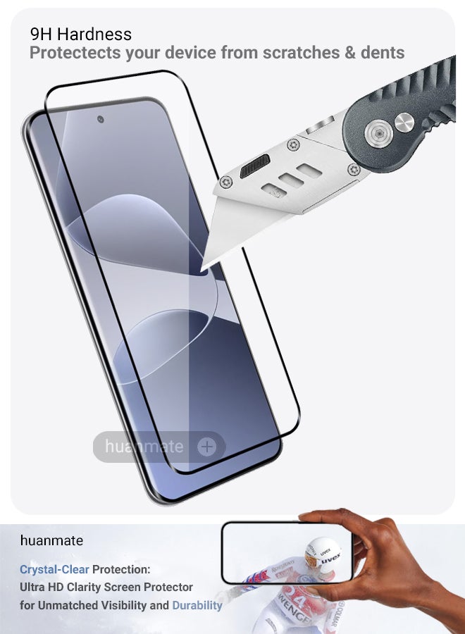 هووانميت واقي شاشة لهاتف إنفينيكس هوت 60 برو بلس - زجاج مقسى ممتاز من الحافة إلى الحافة، شفافية عالية، لمسة رقيقة، مضاد للانفجار، حواف مقوسة ناعمة، سهل التركيب - Image 3
