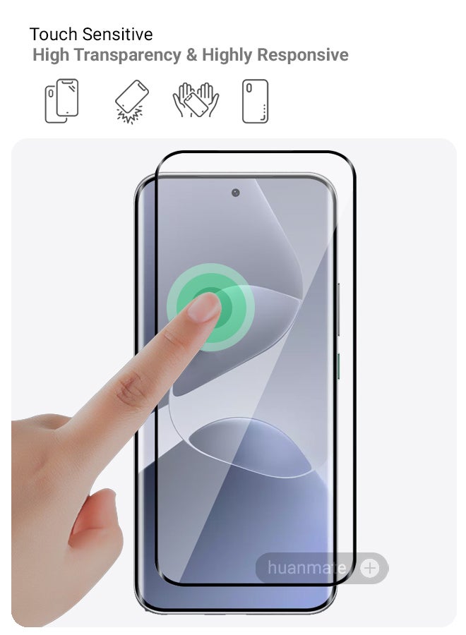 هووانميت واقي شاشة لهاتف إنفينيكس هوت 60 برو بلس - زجاج مقسى ممتاز من الحافة إلى الحافة، شفافية عالية، لمسة رقيقة، مضاد للانفجار، حواف مقوسة ناعمة، سهل التركيب - Image 4