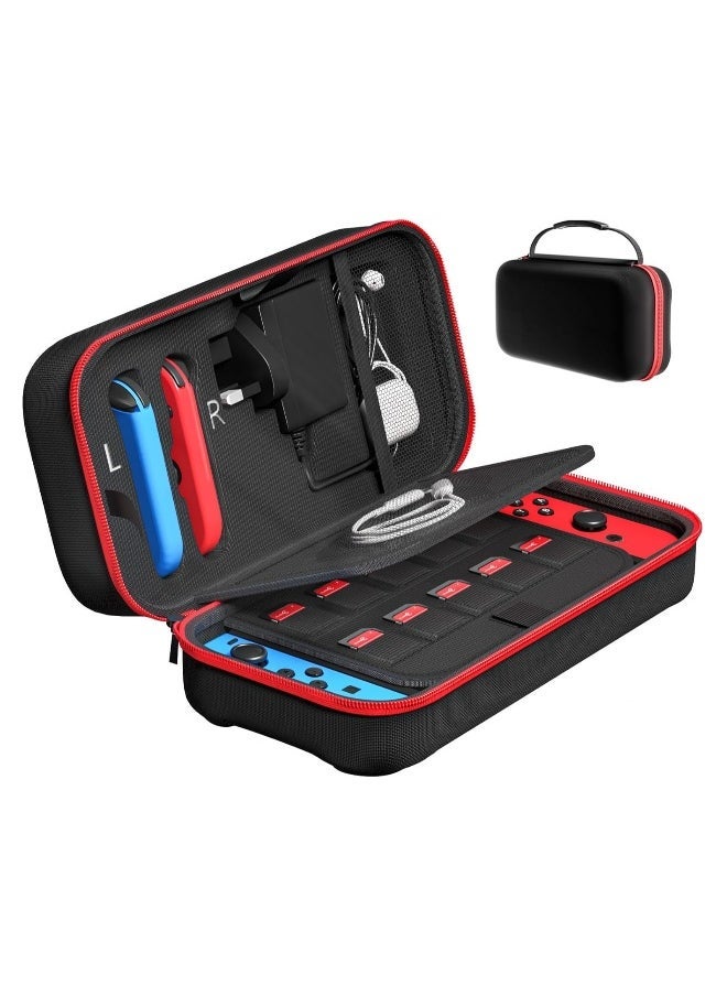 Hard Carrying Case Compatible with Switch, Case Compatible with Switch/Switch OLED, Hard Carrying Case for Switch/Switch OLED, Protective Case with Storage for 20 Games, Console & Accessories