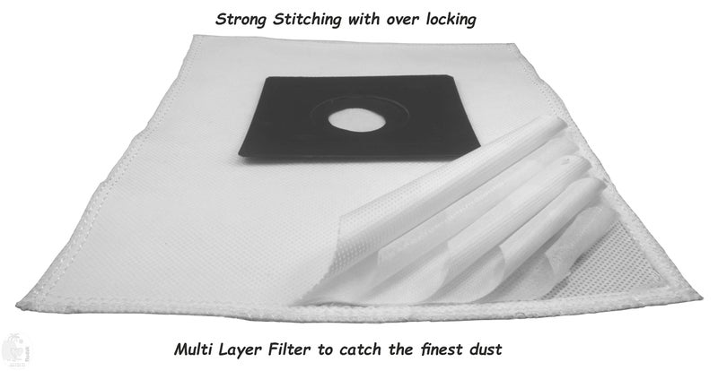 RODAK AmazoBasic Vacuum Cleaner Compatible Set of 5 Dust Bags, Tear Resistant, 3-Ply Dust Bags Provides an Advanced Filtration on Micro-Level Compared to 2 Ply Paper Filters - Image 2