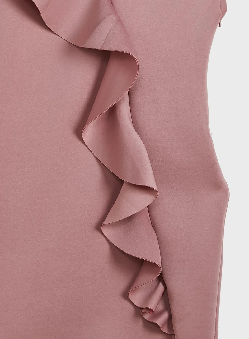 Little Golden Apple Ruffled Bodycon Dress