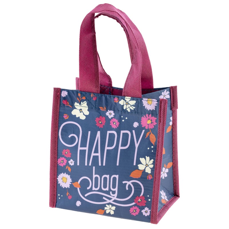 Karma Reusable Gift Bags - Tote Bag and Gift Bag with Handles - Perfect for Birthday Gifts and Party Bags RPET 1 Navy Floral Small - Image 1