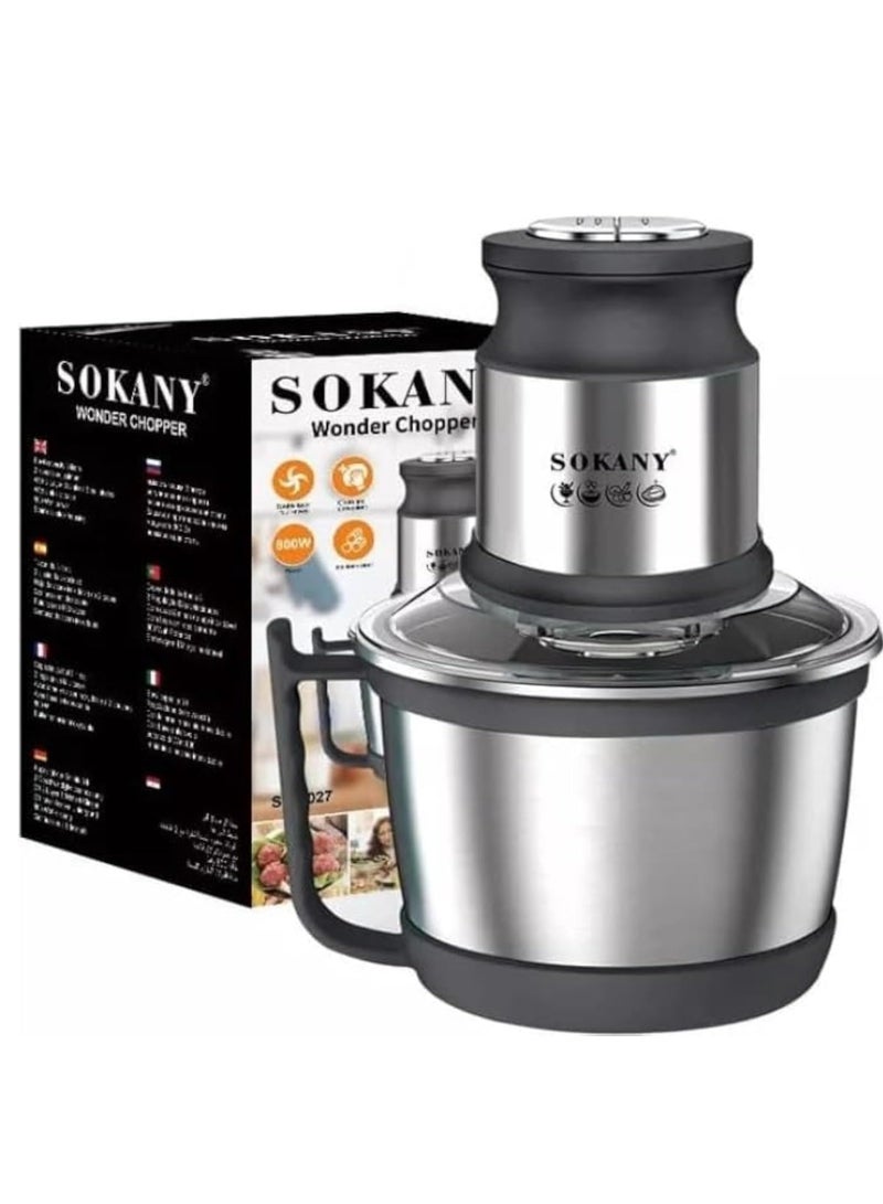 sokany Chopper 3 Liter 800 Watt Silver - SK-7027N - Image 2