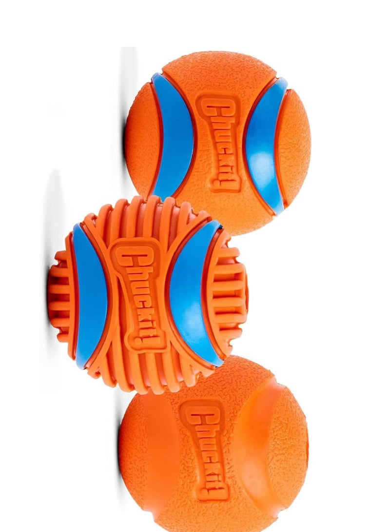 Chuckit Fetch Medley Gen 3 Rubber Dog Balls, Ultra Ball, Rugged Ball, Fetch Balls for Dogs Launcher Compatible Dog Toy, Medium, 3 Pack - Image 2