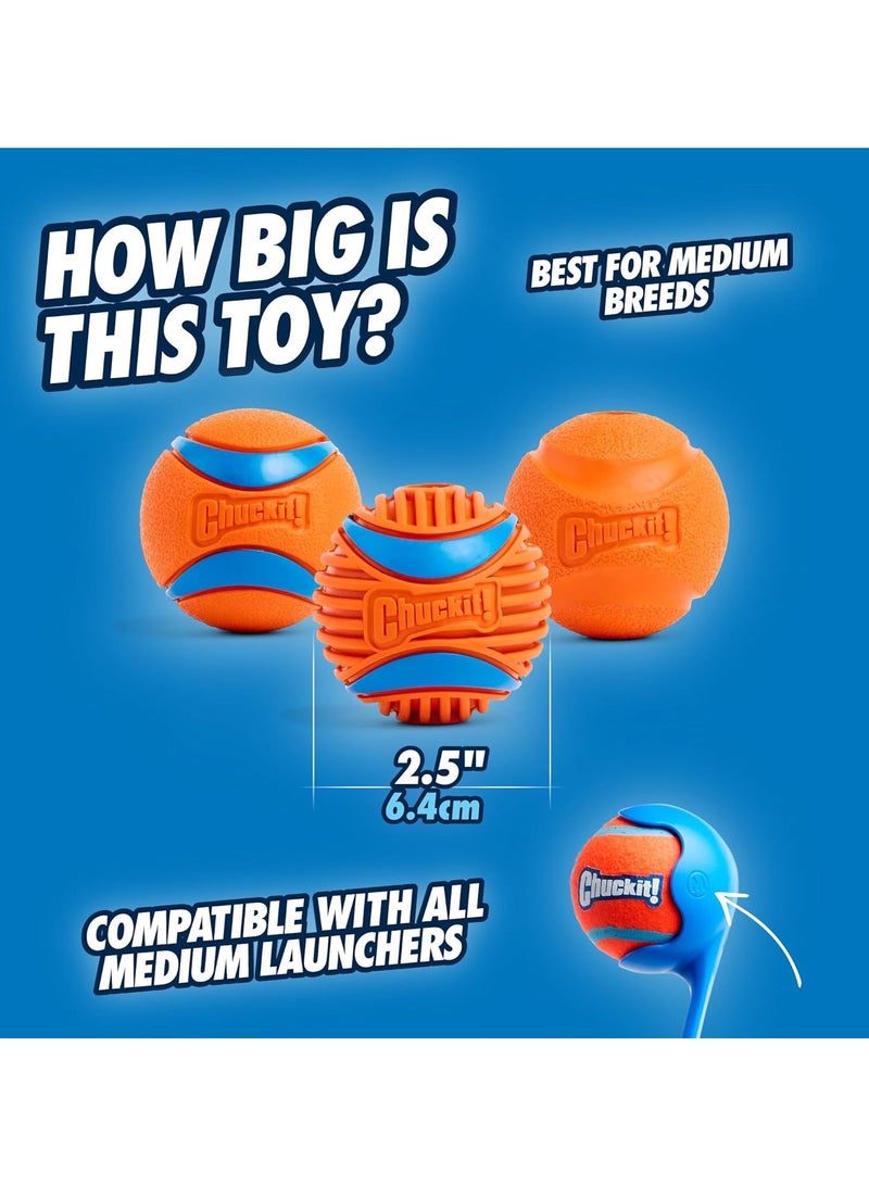 Chuckit Fetch Medley Gen 3 Rubber Dog Balls, Ultra Ball, Rugged Ball, Fetch Balls for Dogs Launcher Compatible Dog Toy, Medium, 3 Pack - Image 4