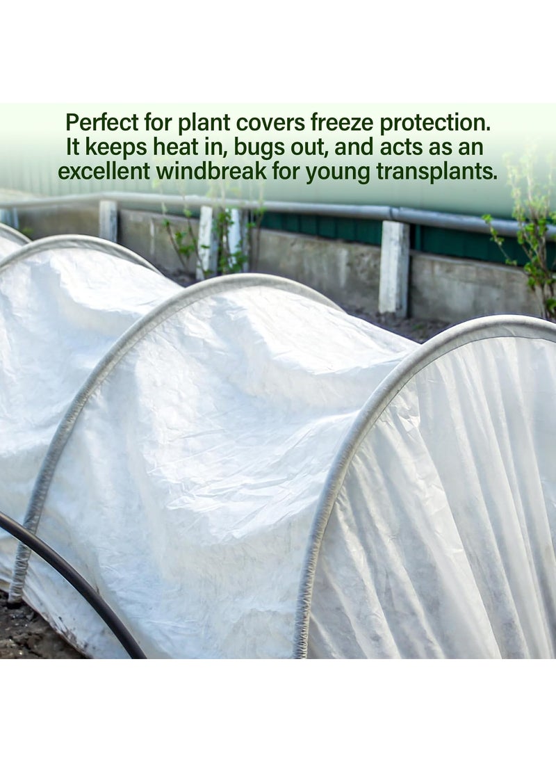 Woanger Woanger 2 Set Plant Covers Freeze Protection Kit with 100 Garden Hoops for Raised Beds 72 Clips 80 Connectors Plant Grow Tunnel Floating Row Cover for Winter Frost Cloth10 x 20ft  - Image 5