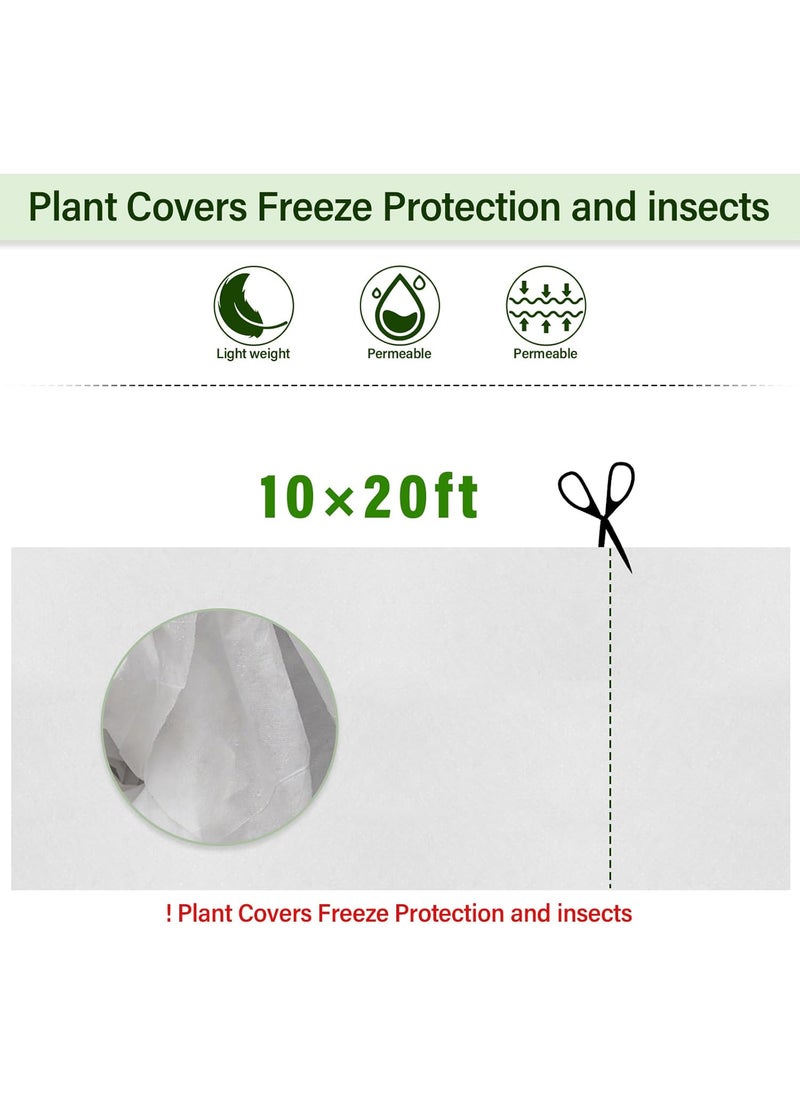 Woanger Woanger 2 Set Plant Covers Freeze Protection Kit with 100 Garden Hoops for Raised Beds 72 Clips 80 Connectors Plant Grow Tunnel Floating Row Cover for Winter Frost Cloth10 x 20ft  - Image 4