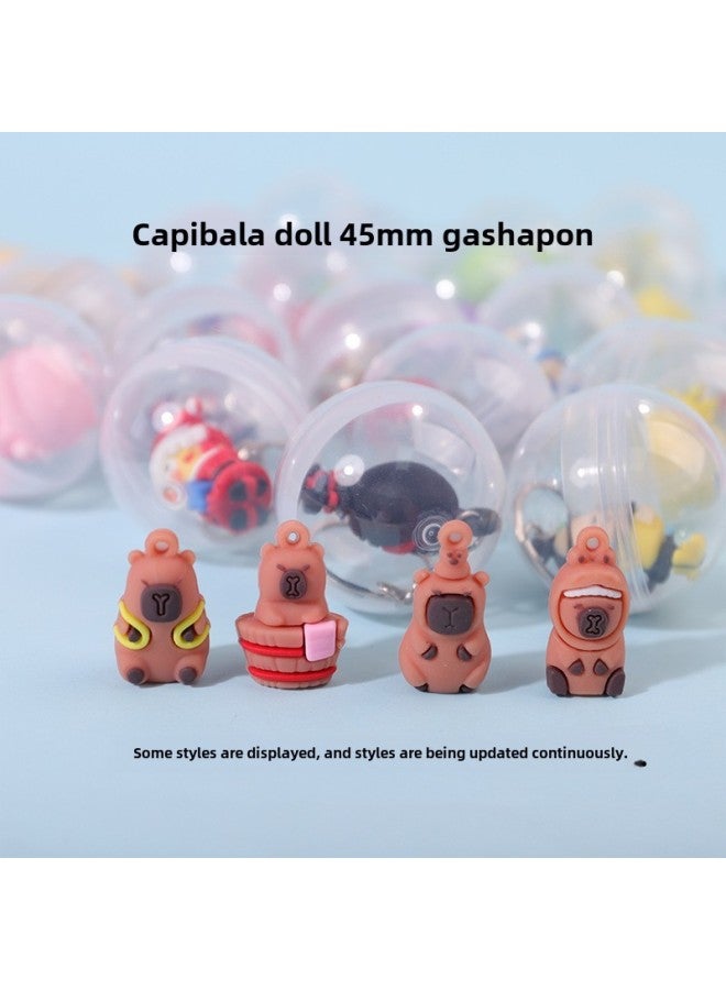 Spot 45mm Gashapon Capibala Doll Toy Kidsren's Cartoon Gashapon Blind Box Gashapon Machine Gift Ball Batch-Color:Cartoon Straw Cap 45mm Gashapon - Image 2