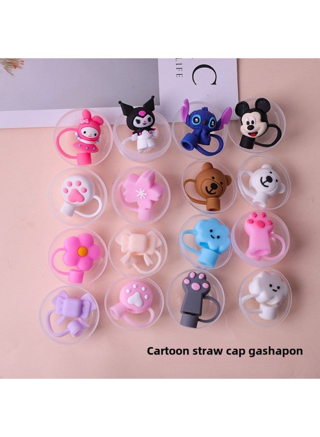 Spot 45mm Gashapon Capibala Doll Toy Kidsren's Cartoon Gashapon Blind Box Gashapon Machine Gift Ball Batch-Color:Cartoon Straw Cap 45mm Gashapon - Image 1
